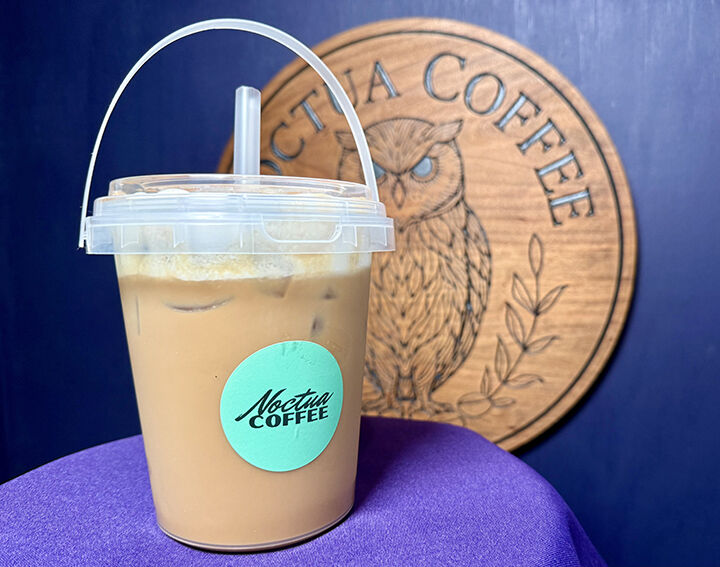 The 34-ounce buckets are more than double the size of Noctura Coffee's typical 16-ounce lattes.